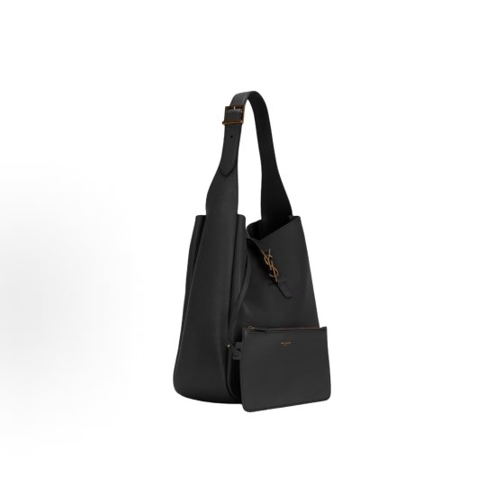 SAINT LAURENT YSL Le 5 A 7 Golden letter clasp single-shoulder bag, large size for women, black